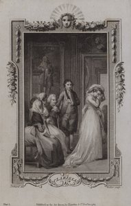 Scène uit Clarissa, door Samuel Richardson door English School