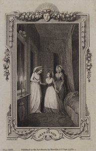 Scène uit De geschiedenis van Sir Charles Grandison, door Samuel Richardson door English School