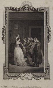 Scène uit De geschiedenis van Sir Charles Grandison, door Samuel Richardson door English School