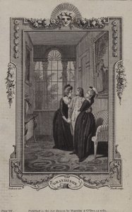 Scène uit De geschiedenis van Sir Charles Grandison, door Samuel Richardson door English School