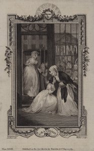 Scène uit De geschiedenis van Sir Charles Grandison, door Samuel Richardson door English School