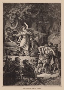 Scène uit de opera van "Norma" (gravure) door English School