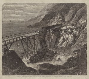Scène van het ongeluk bij Bray Head, op de Dublin, Wicklow en Wexford Railway door English School