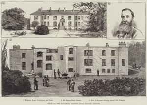 Scène van de Dynamietaanval nabij Tralee, Ierland (gravure) door English School