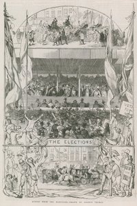 Scènes van de verkiezingen door English School