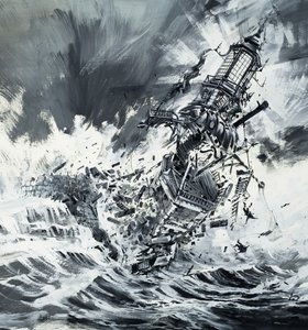 Wachters van de Oceaan (vernietiging van de Pharos-vuurtoren) door English School