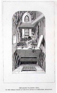 Aparte wascel in de vrouwengevangenis van het City House of Correction, Holloway, uit 