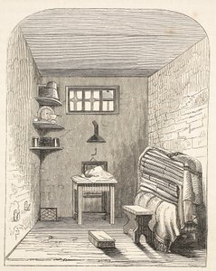 Afzonderlijke cel in het oude deel van de gevangenis in Brixton, illustratie uit The Criminal Prisons of London and Scenes from Prison Life door Henry Mayhew en John Binny, uitgegeven 1862