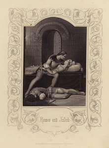 Shakespeare: Romeo en Julia, Act 5, Scene 3 (gravure) door English School