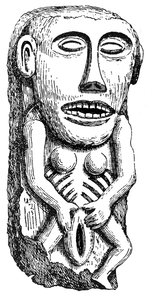Sheela-na-Gig, van Ballinahend Castle, Tipperary, Ierland door English School