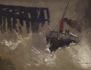 Schip dat grote golven trotseert door English School