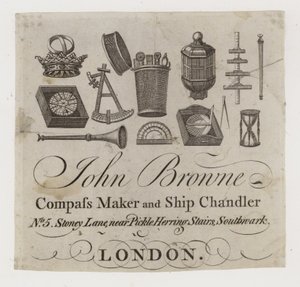 Scheepsleveranciers, John Browne, handelskaart door English School
