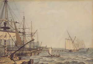 Schepen bij de Monding van de Rivier Hull, begin 19e eeuw