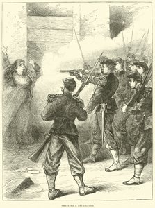 Een petroleuse neerschieten, mei 1871 door English School
