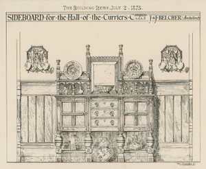 Dressoir voor de hal van de Curriers Company door English School