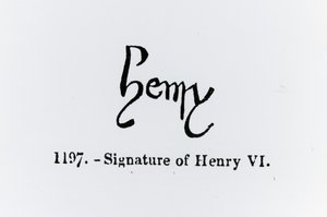 Handtekening van Hendrik VI (1421-71) door English School