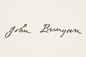 Handtekening van John Bunyan, uit The National and Domestic History of England door William Hickman Smith Aubrey (1858-1916) gepubliceerd in Londen, ca. 1890