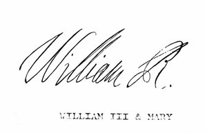 Handtekening van Willem III van Engeland, uit 