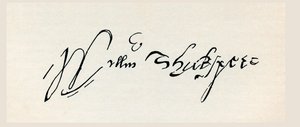 Handtekening van William Shakespeare, uit 