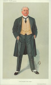 Sir A Osmond Williams, De Kampioen van de Dames, 1 december 1909, Vanity Fair cartoon door English School
