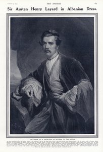 Sir Austen Henry Layard in Albanese kleding door English School