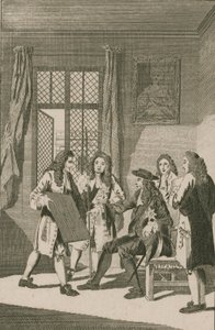 Sir Christopher Wren presenteert aan Koning Charles II zijn plan voor de wederopbouw van de stad Londen door English School