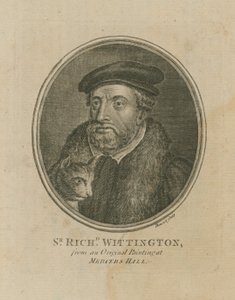 Sir Richard Whittington van een schilderij in Mercers Hall