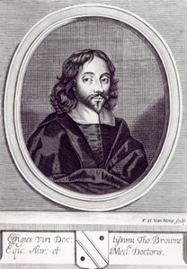 Sir Thomas Browne (1605-82), gegraveerd door Frederick Hendrick van Hove door English School