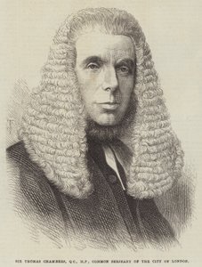 Sir Thomas Chambers, QC, MP, Common Serjeant van de City of London (gravure)