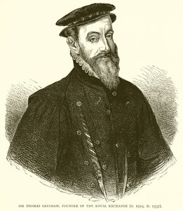 Sir Thomas Gresham, Stichter van de Royal Exchange (geb. 1519, gest. 1557) door English School