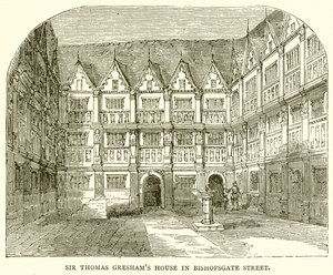 Huis van Sir Thomas Gresham in Bishopsgate Street door English School