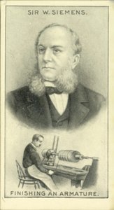 Sir W Siemens, Afwerking van een armatuur (litho)