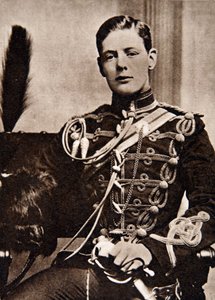 Sir Winston Churchill als luitenant in de 4e Hussars in 1895