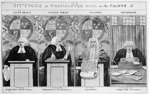 Zittingen in de rechtbanken van Westminster Hall door English School