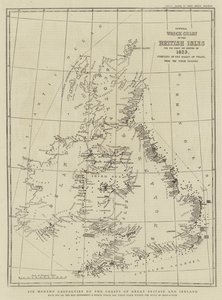 Zes maanden slachtoffers aan de kusten van Groot-Brittannië en Ierland (gravure) door English School