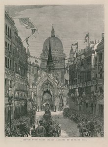 Schets vanaf Fleet Street kijkend naar Ludgate Hill door English School