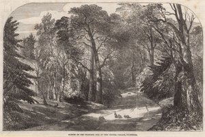 Schets van de voorgestelde locatie van het Crystal Palace, Sydenham door English School