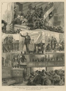 Schetsen in een Temperance Music Hall, The Great Central Hall, Bishopsgate door English School