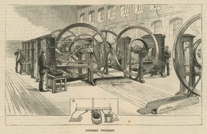 Schetsen bij de Royal Mint, Tower Hill; muntpersen