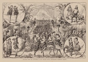 Sketches from the Pantomime at the Theatre Royal, Manchester, Robinson Crusoe (gravure) door English School
