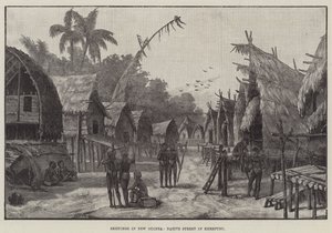 Schetsen in Nieuw-Guinea, Inheemse Straat in Kerepunu door English School
