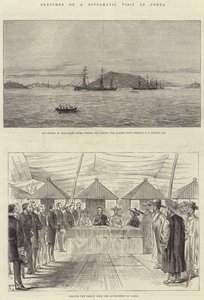 Schetsen van een Diplomatiek Bezoek aan Korea (gravure)