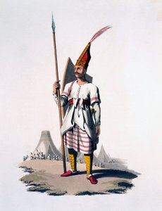 Soldaat van Albanië, een infanterist van het Ottomaanse leger, 1818 door English School