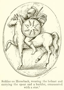 Soldaat te Paard, met Helm, Speer en Schild versierd met een Ster door English School