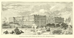 Zuidoostelijk Uitzicht op het Paleis van Willem III, Hampton Court door English School