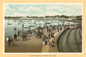 Southampton vanaf de pier (kleurenlitho)