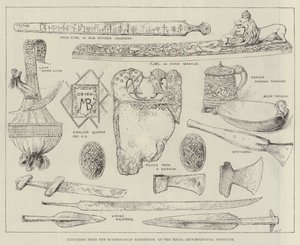 Specimens van de Scandinavische Tentoonstelling, in het Koninklijk Archeologisch Instituut door English School