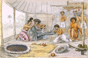 St. Anthony werd nooit zo verleid..., uit Ye Pilgrimage of ye Revnd. Simpleheart, Adventures of a naive missionary in the South Seas, c.1880 door English School
