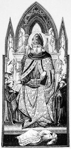 St. Augustinus, Bisschop van Hippo, illustratie uit Wetenschap en Literatuur van de Middeleeuwen en de Renaissance, geschreven en gegraveerd door Paul Lacroix, 1878 door English School