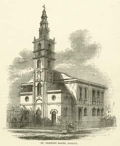 St Clement Danes, Strand (gravure)